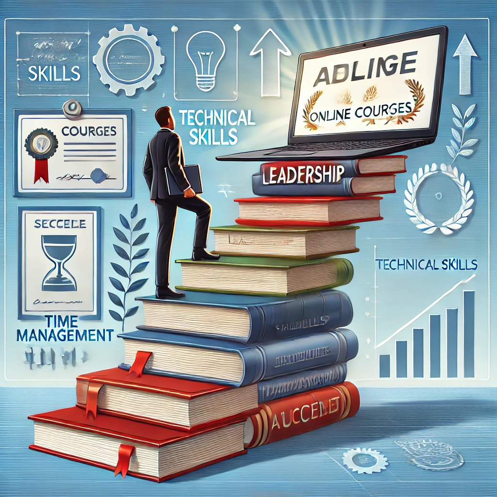 Image showcasing career advancement through online courses