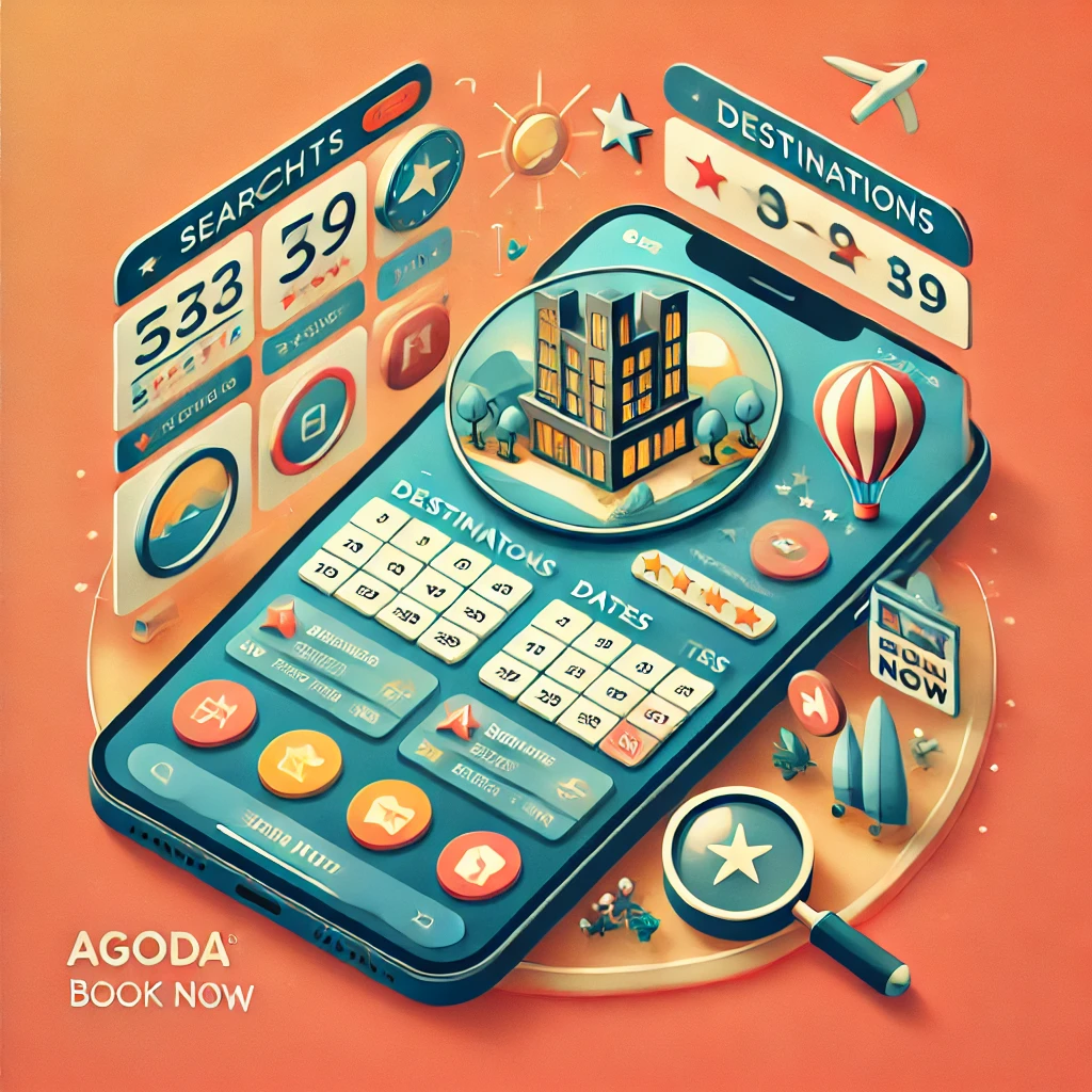 شاشة تطبيق Agoda