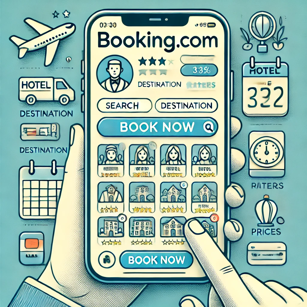 شاشة تطبيق Booking.com