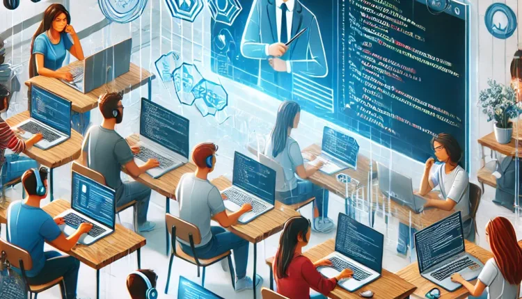 طلاب يتعلمون البرمجة عبر الإنترنت