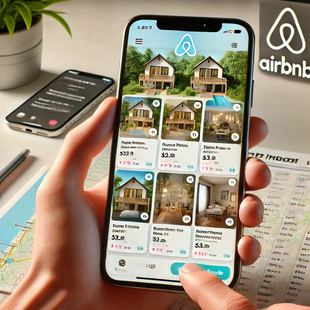 قائمة منازل متاحة للإيجار على تطبيق Airbnb