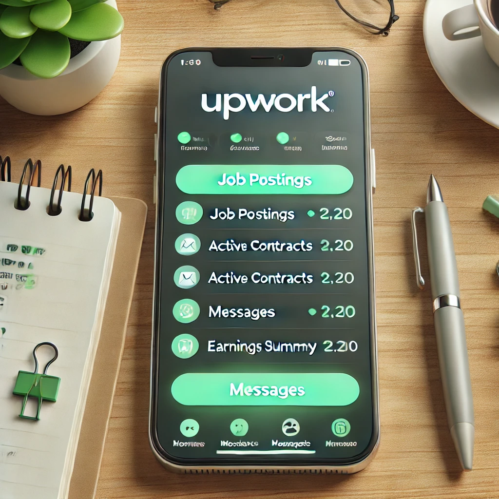 واجهة تطبيق Upwork