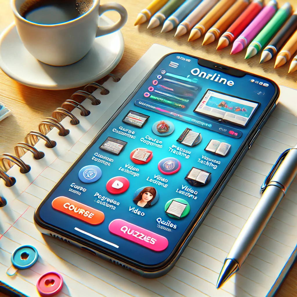 واجهة تطبيق تعليمي عبر الإنترنت