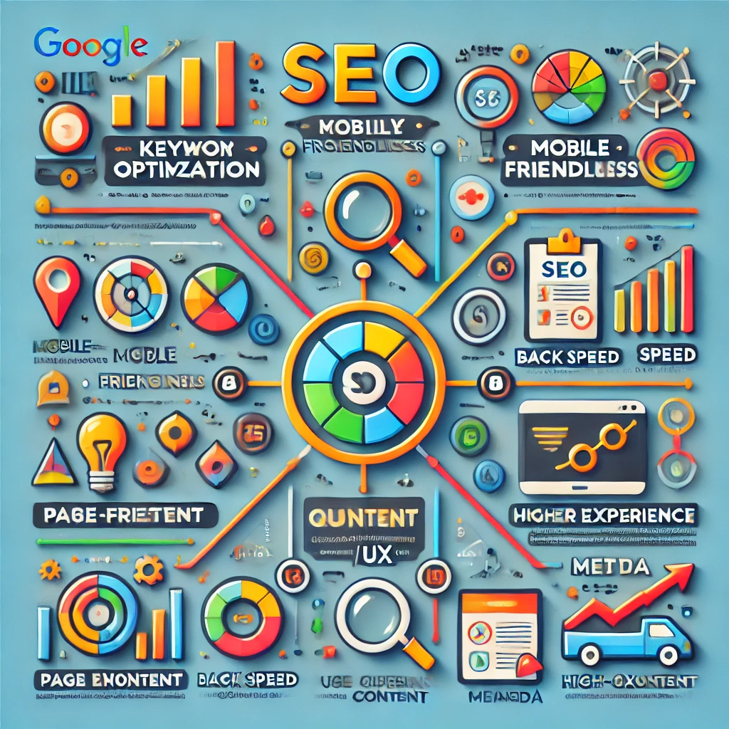 رسم توضيحي لمؤشرات تحسين محركات البحث في Google