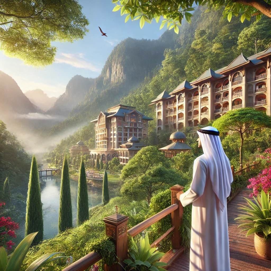 مناظر طبيعية خلابة حول فندق فاخر