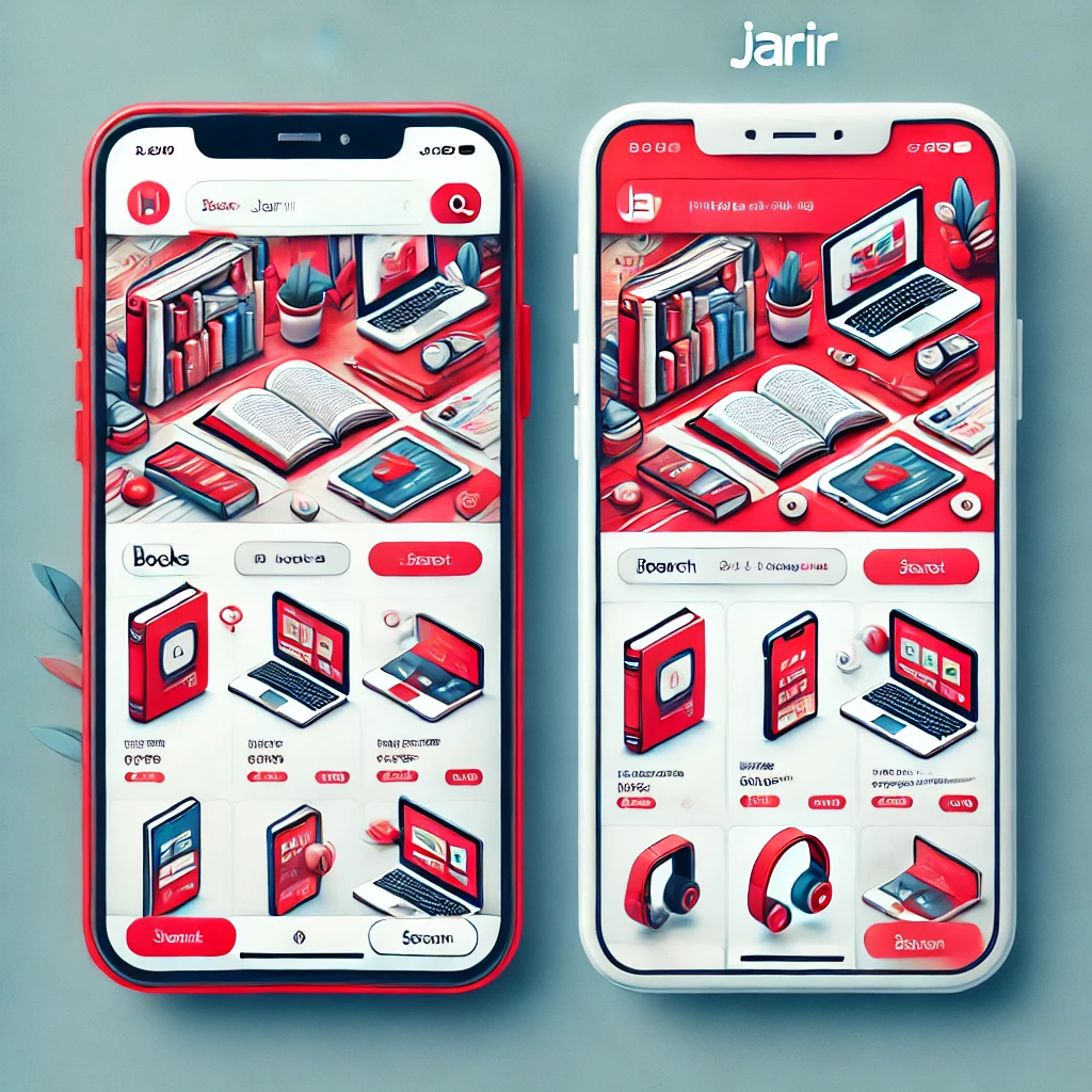 واجهة تطبيق جرير تعرض الكتب والإلكترونيات