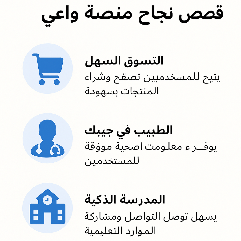  أمثلة لتطبيقات تم إنشاؤها باستخدام منصة واعي